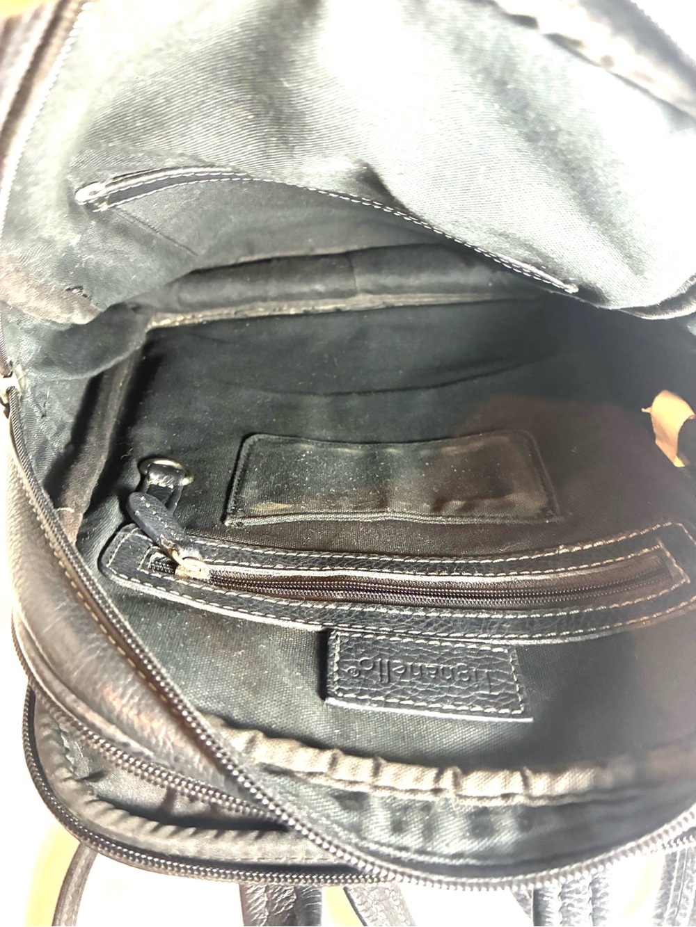 Tignanello Black Genuine Leather Women’s Backpack Purse Classic Older Style - Picture 12 of 14